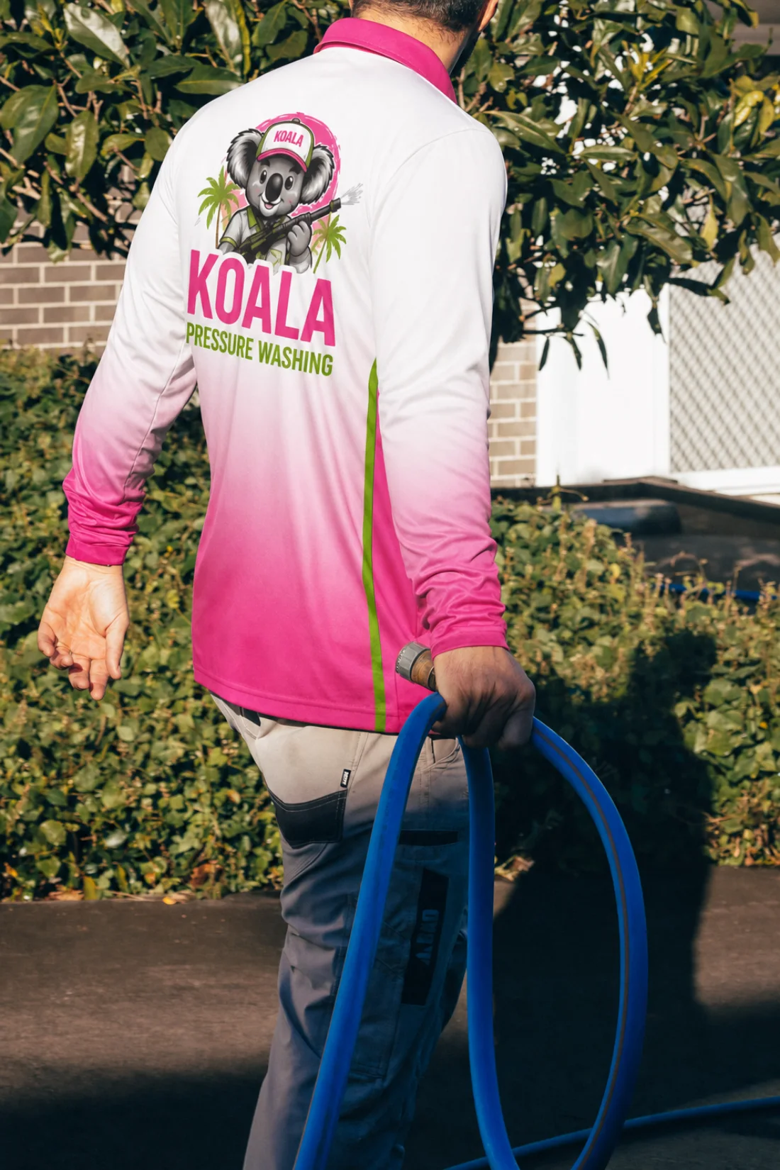 Koala Pressure Washing uniform and exterior cleaning equipment